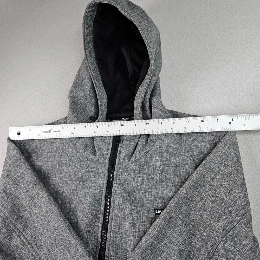 Levi's Men's‎ Hooded Jacket Gray Full Zip Polyester Casual Lightweight Outerwear